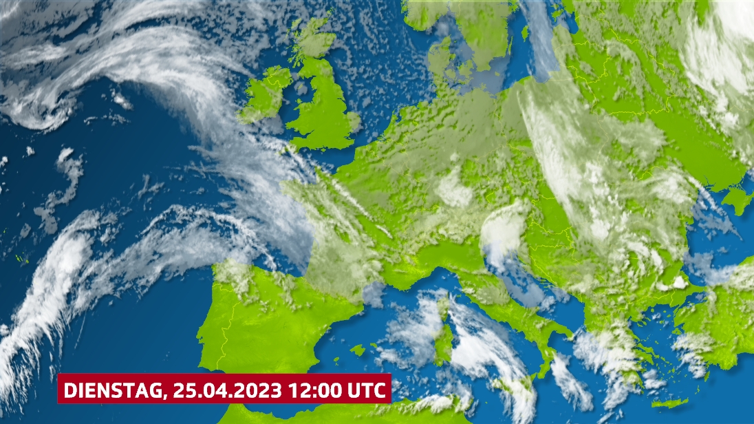 Meteosat Satellitenbild, Infrarotkanal.