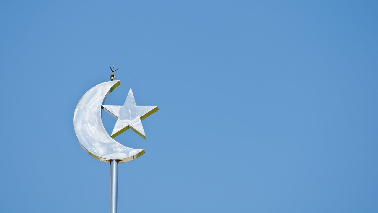 Halbmond mit Stern - Symbol für den Islam. 