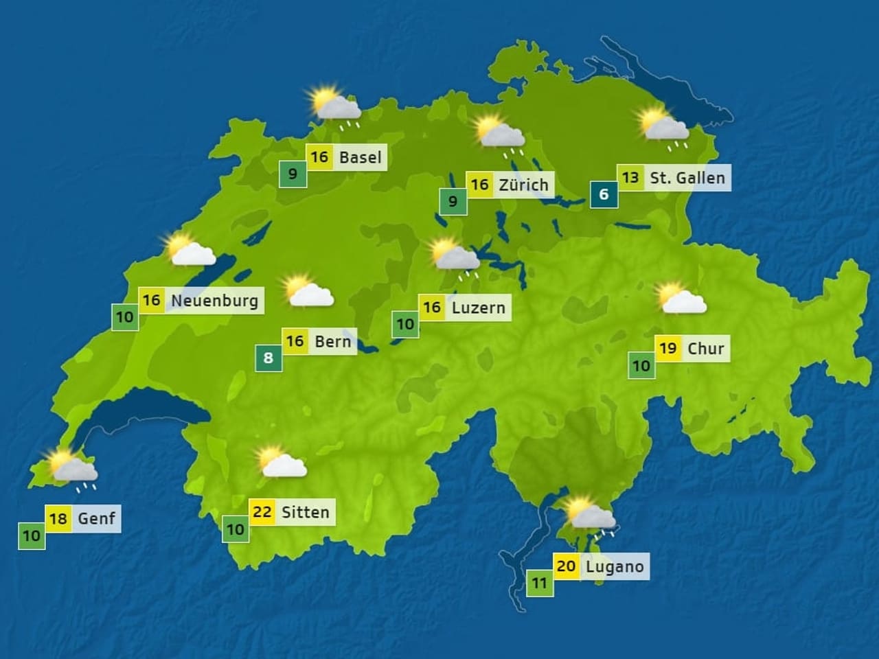 Information - Was bedeuten die dunklen Flächen auf der Meteokarte