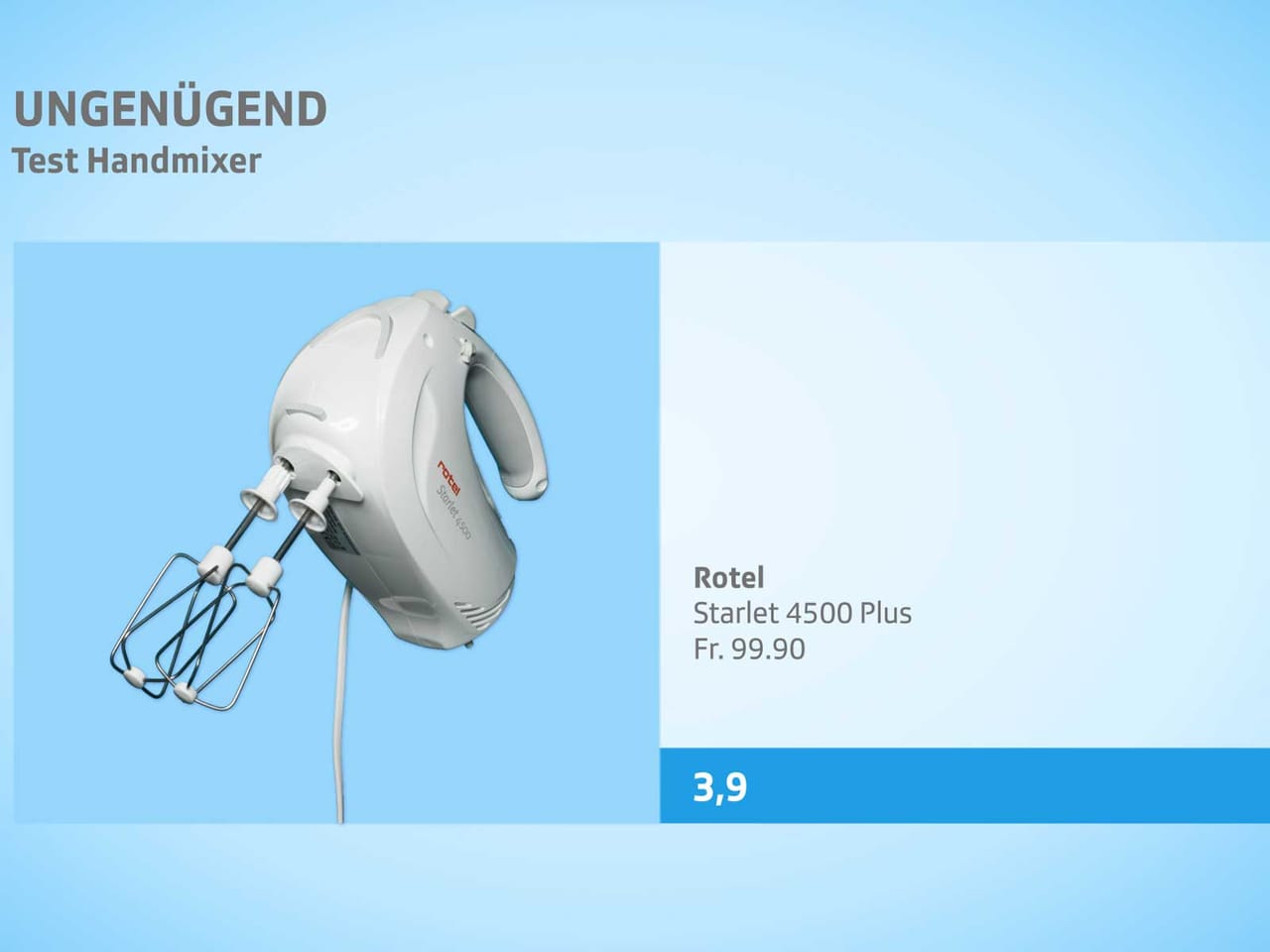 KassensturzTests Handmixer im Test Zwei versagen im Dauerlauf