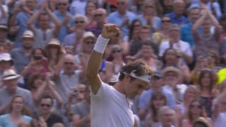 Federer besiegt Murray in 3 Sätzen und jubelt über die Wimbledon-Final-Qualifikation.