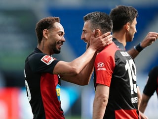 Hertha Berlins Sturm-Duo Matheus Cunha und Vedad Ibisevic. 