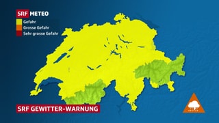 Mit Ausnahmen vom Südwallis und Teilen von Graubünden besteht gegen Abend bis Mitternacht Gefahr durch Gewitter.