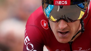 Geraint Thomas beim Zeitfahren. Geraint Thomas beim Zeitfahren.