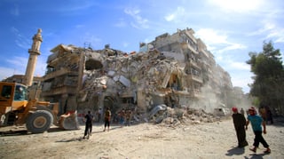 Zerstörtes Gebäude in Aleppo 