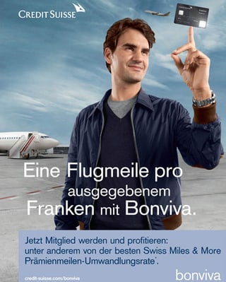 Werbeplakat mit Roger Federer.