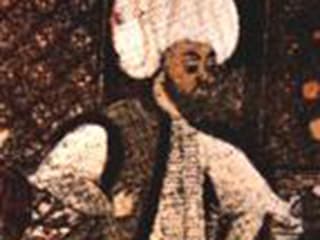 Illustration eines Philosophen. Er trägt einen weissen Turban. 