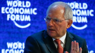 Wolfgang Schäuble an der Podiumsdiskussion am WEF.