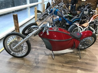 An der Motorrad-Ausstellung Swiss Moto ist ein Custom Bike mit Elektro-Motor ausgestellt.