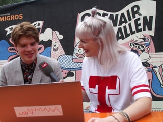 Crimer und Tina Nägeli analysieren die Werte nach dem Konzert. Crimer und Tina Nägeli analysieren die Werte nach dem Konzert.