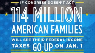 Spruch: Wenn der Kongress nicht handelt, werden 114 Mio. amerikanische Familien am 1. Januar zusehen, wenn die Steuern erhöht werden.