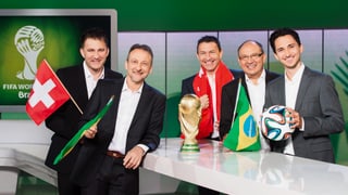 Gruppenbild der TV-Kommentatoren an der Fussball-WM
