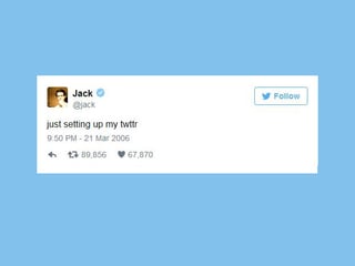 Erster Tweet von Jack Dorsey.