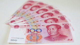 Renminbi-Noten als Fächer ausgelegt