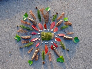 Mandala aus Naturmaterialien Mandala aus Naturmaterialien