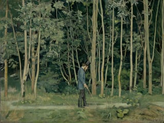 Ferdinand Hodler: Spaziergänger im Wald (1885)
