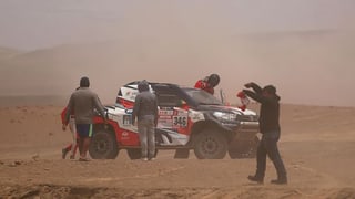 Andre Villas-Boas und sein Co-Pilot an der Rallye Dakar.