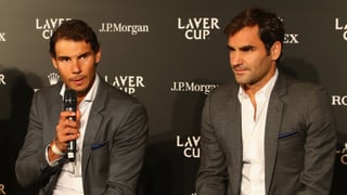 Rafael Nadal und Roger Federer nehemn an der Laver-Cup-Präsentation teil.