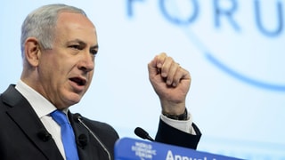 Benjamin Netanyahu, Premierminister von Israel am Rednerpult