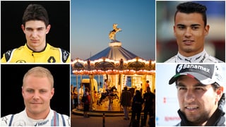 Esteban Ocon, Pascal Wehrlein, Sergio Perez, Valtteri Bottas (im Uhrzeigersinn v.o.l.) 