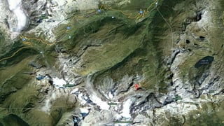 Luftaufnahme des Gebietes Rotondohütte 