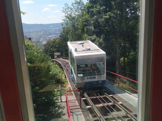 Die Rigiblick-Bahn. Eine Standseilbahn in der Stadt Zürich.