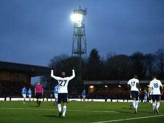Lucas Moura feiert sein 1. Tor im Tottenham-Trikot.