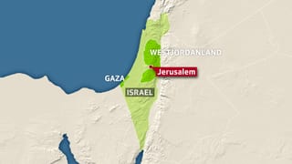 Karte Israel, Gaza und Westjordanland