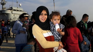 Syrische Frau mit Säugling.