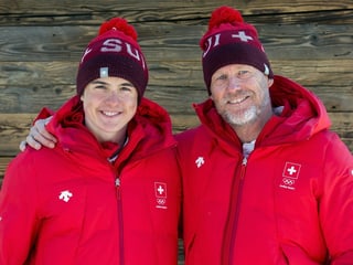 Der Vater ist auch der Trainer: Noé Roth und der Schweizer Nationaltrainer Michel Roth.