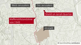 Im Sheikh-al-Jarrah-Quartier machen sich jüdische Siedler und langjährige palästinensische Bewohner der Altstadt gegenseitig die Häuser streitig.