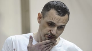 Oleg Senzow während seinem Prozess. 