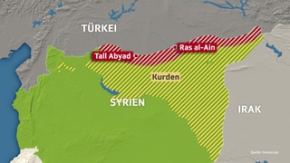 Karte von Syriens Norden. 
