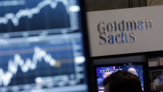 Ein Schild mit Goldman Sachs