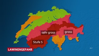 Einteilung der Schweiz in die Gefahrenstufen