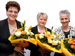 Silvia Steiner (CVP), Jacqueline Fehr (SP) und Carmen Walker Späh (FDP) 