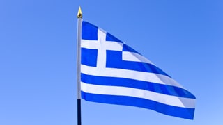 Eine Griechenland-Fahne.