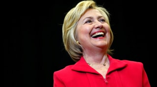 lachende Hillary Clinton