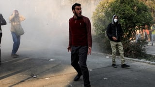 Demonstranten in Teheran (Aufnahme vom 30.12.2017)