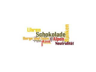 Tagcloud der Schweiz aus Sicht des In- und Auslandes. 