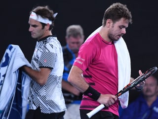 Roger Federer (links) und Stan Wawrinka in Melbourne 2017