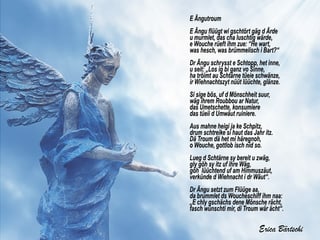Ein Gedicht auf einem Bild mit einem Engel. Ein Gedicht auf einem Bild mit einem Engel.