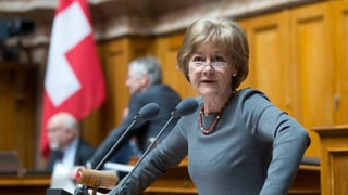 Susanne Leutenegger Oberholzer am Rednerpult im Parlament in Bern