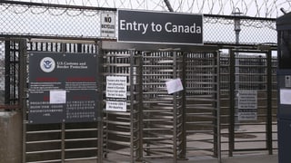 Drehkreuz bei einem Grenzübertritt nach Kanada.