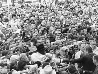 John F. Kennedy wird in Fort Worth in Texas gefeiert.