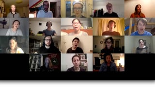 verschiedene Menschen während einer Videokonferenz verschiedene Menschen während einer Videokonferenz