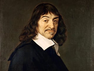 Das gemalte Porträt eines Mannes mit weissem Kragen und längeren, dunklen Haaren.