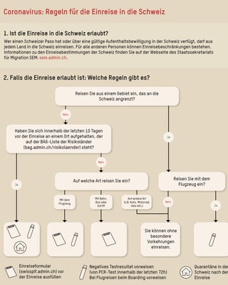 Flussdiagramm mit den neuen Einreisebestimmungen