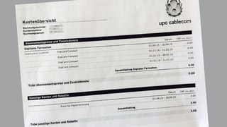 Cablecom-Rechnung. Cablecom-Rechnung.