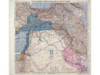 Eine Karte des Sykes Picot-Abkommens von 1915.
